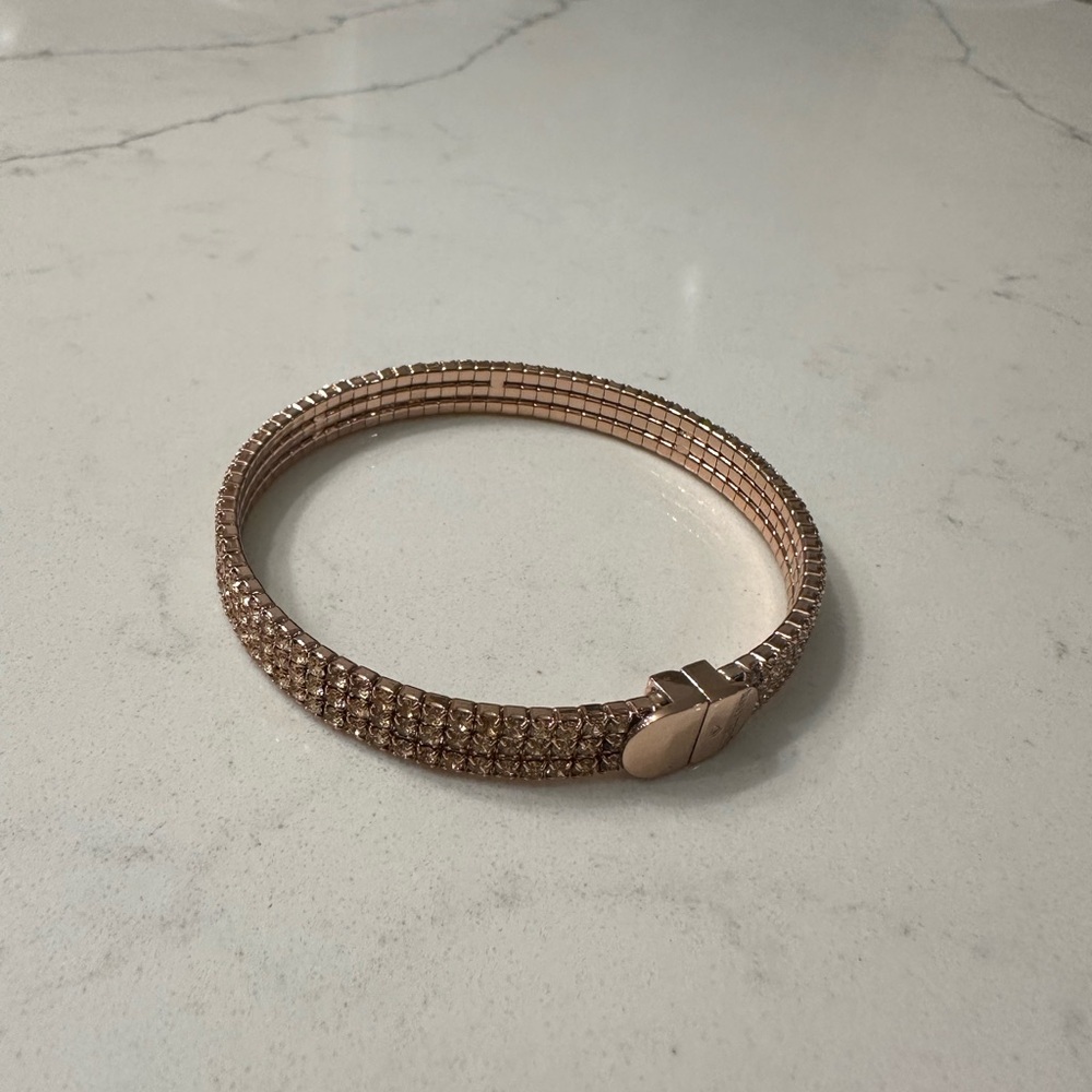 Kate Spade New York Rose Gold Crystal Bangle with Magnetic Clasp